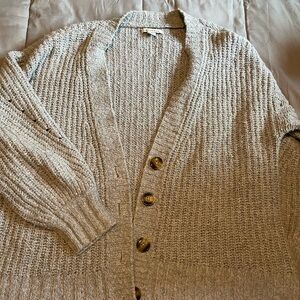 American Eagle Outfitters Light Gray Cardigan Sweater